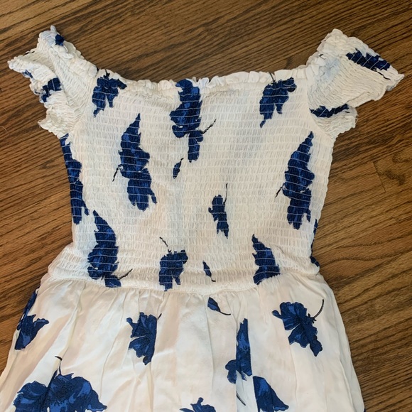 White & Blue Flower Dress - Picture 3 of 5
